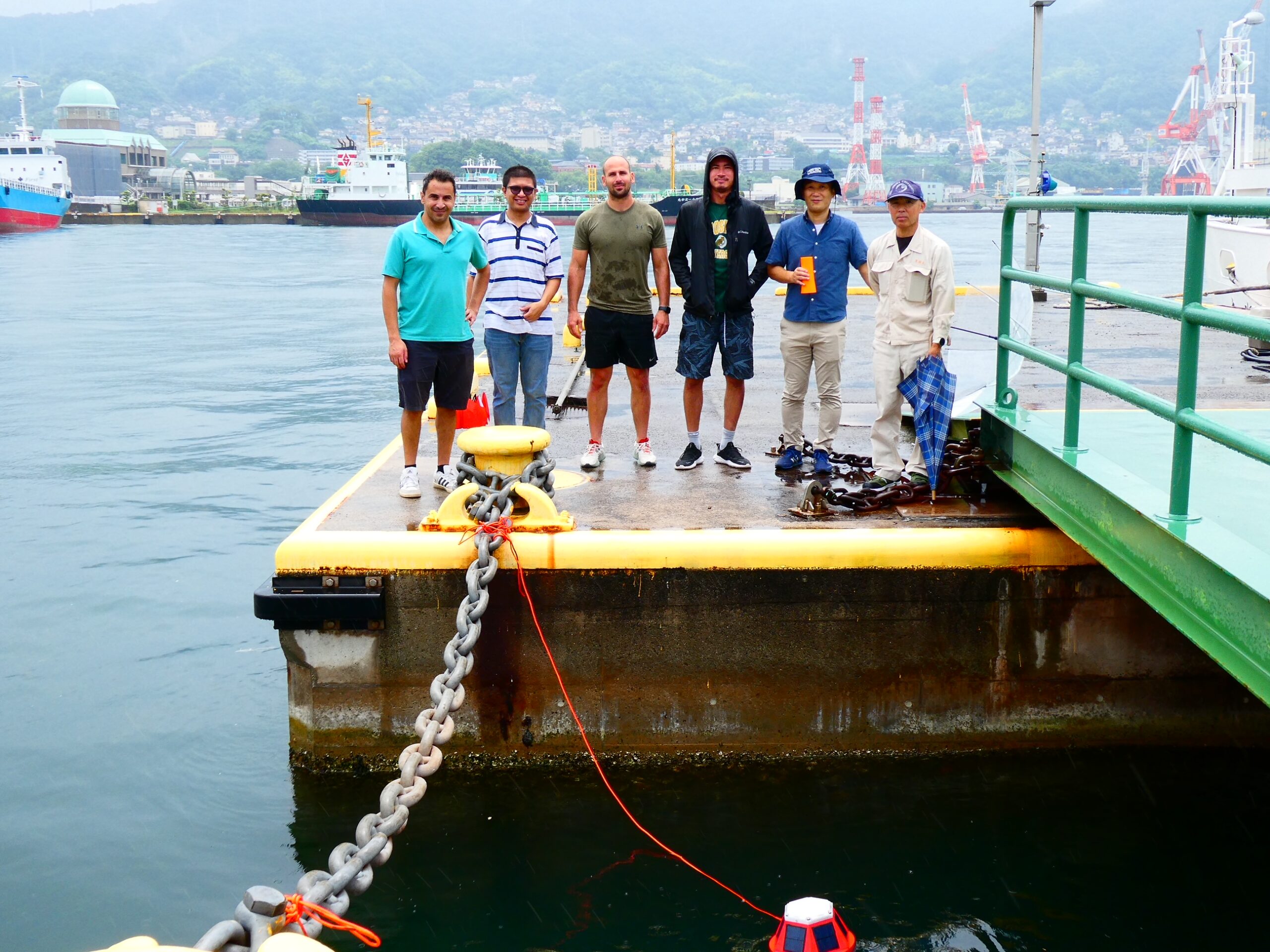 The new buoy at the dock in Kure Port